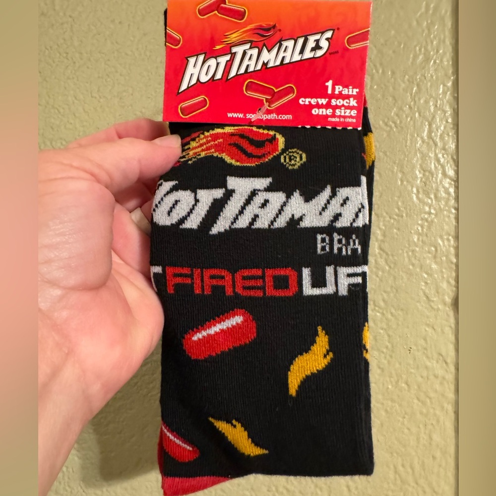 Hot Tamales Black  Crew Socks